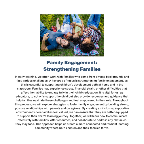Family Engagement: Strengthening Families  - RU# 1772