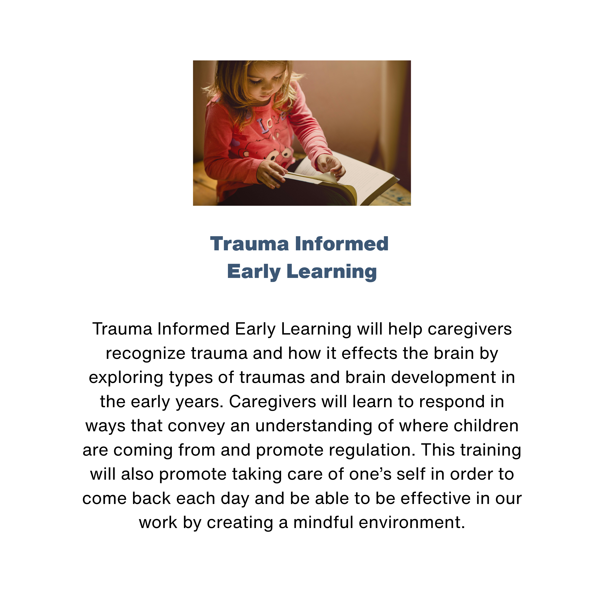 Trauma Informed Early Learning - RU# 1772