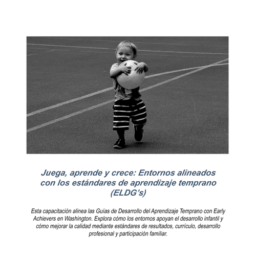 Juega, aprede, crece: Entornos alineados con los estándares de aprendizaje temprano (ELDG's)- RU# 1772.092926