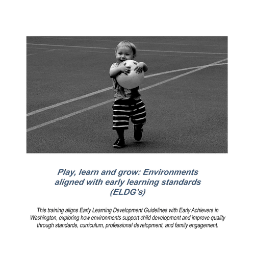 Play, learn and grow: Environments aligned with ELDG's - RU# 1772.092326